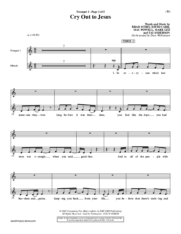 Cry Out To Jesus Trumpet 1 (Third Day)