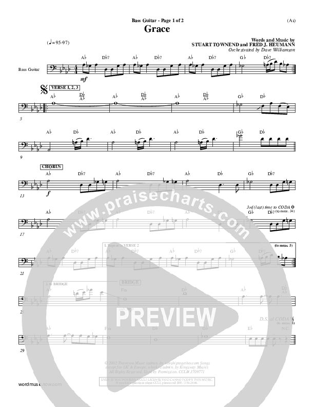 Grace Rhythm Chart (Stuart Townend)