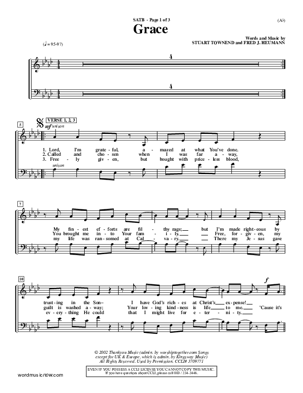 Grace Choir Vocals (SATB) (Stuart Townend)