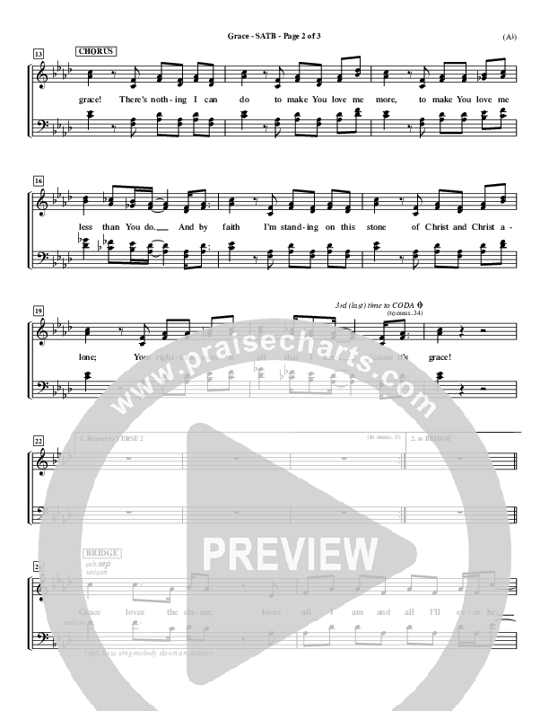 Grace Choir Sheet (SATB) (Stuart Townend)
