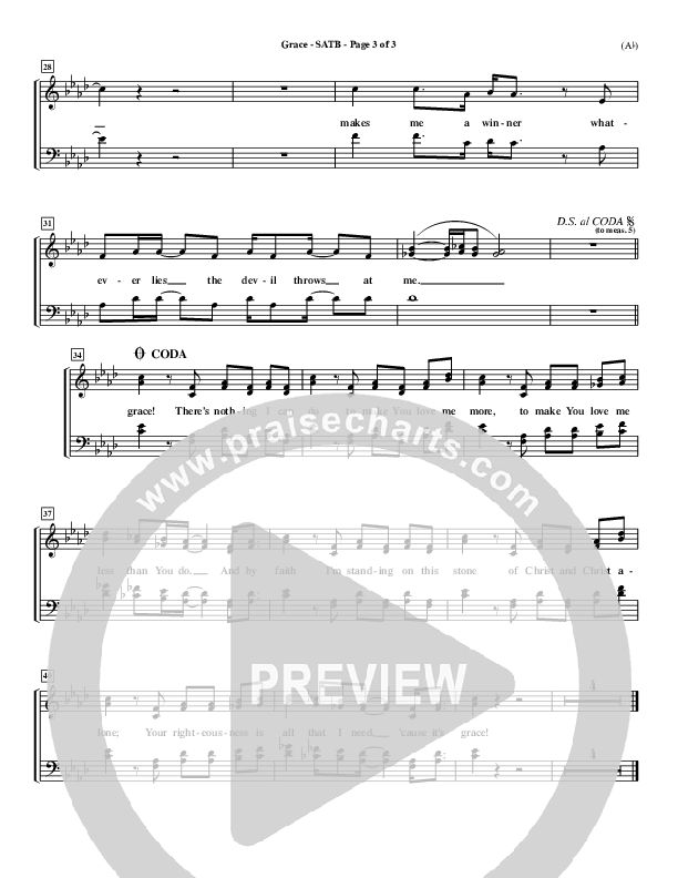 Grace Choir Sheet (SATB) (Stuart Townend)
