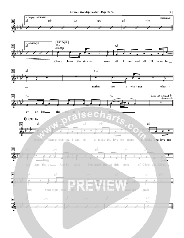 Grace Lead Sheet (Stuart Townend)