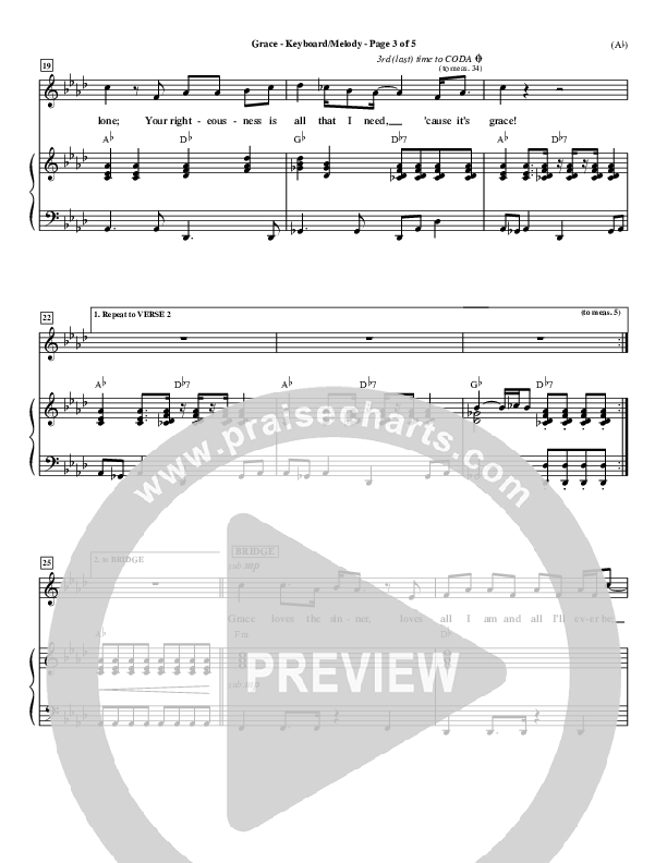 Grace Lead Sheet (Stuart Townend)