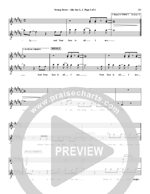 Strong Tower Alto Sax 1/2 (Kutless)