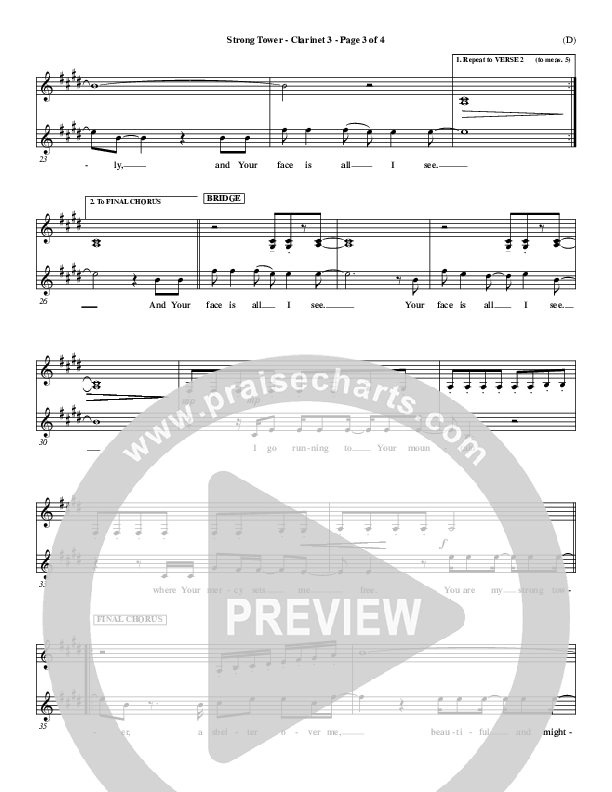 Strong Tower Clarinet 3 (Kutless)