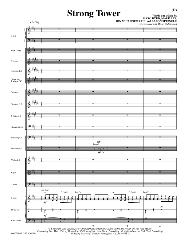 Strong Tower Conductor's Score (Kutless)