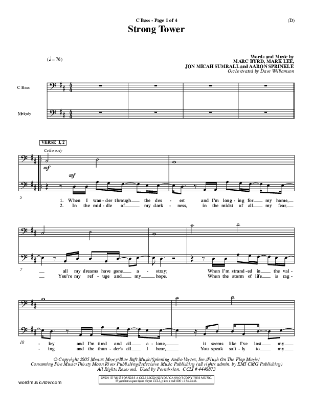 Strong Tower Contrabass (Kutless)