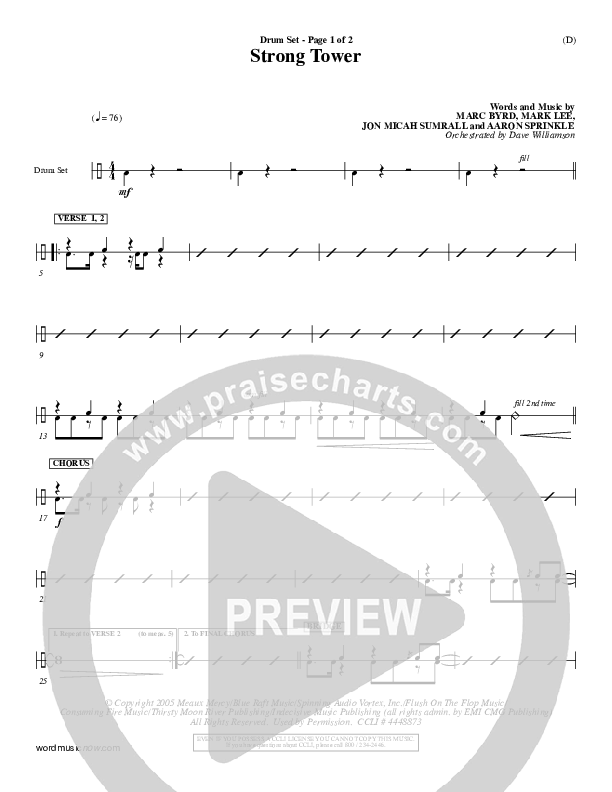 Strong Tower Drum Set (Kutless)