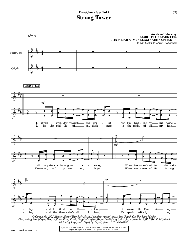 Strong Tower Flute/Oboe (Kutless)