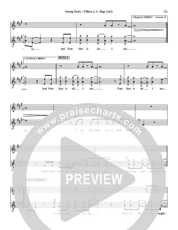 Strong Tower French Horn 1/2 (Kutless)