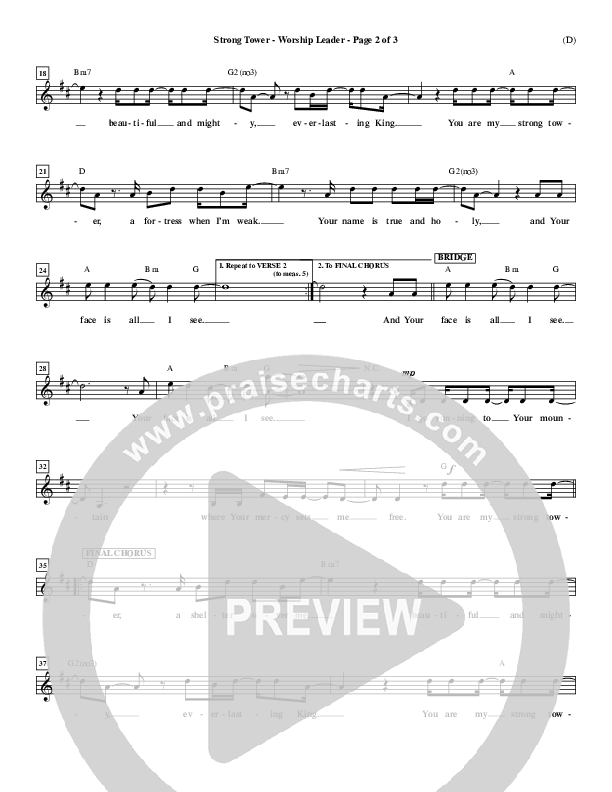 Strong Tower Lead Sheet (Kutless)