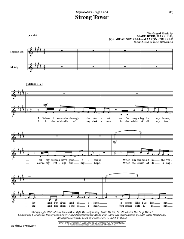 Strong Tower Soprano Sax (Kutless)