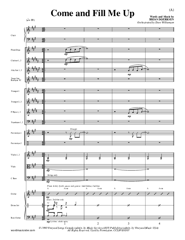 Come And Fill Me Up Conductor's Score (Brian Doerksen)