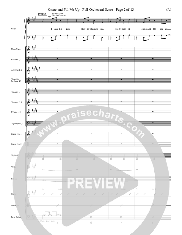 Come And Fill Me Up Conductor's Score (Brian Doerksen)