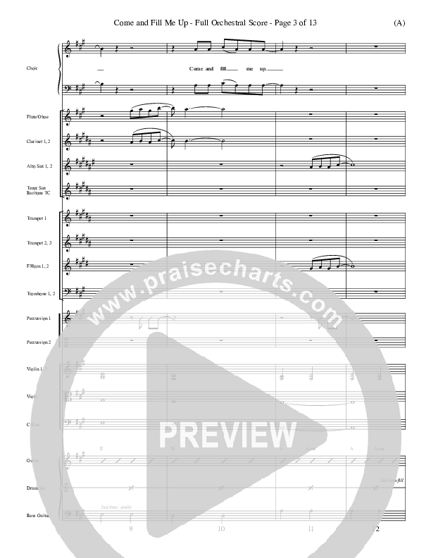 Come And Fill Me Up Conductor's Score (Brian Doerksen)