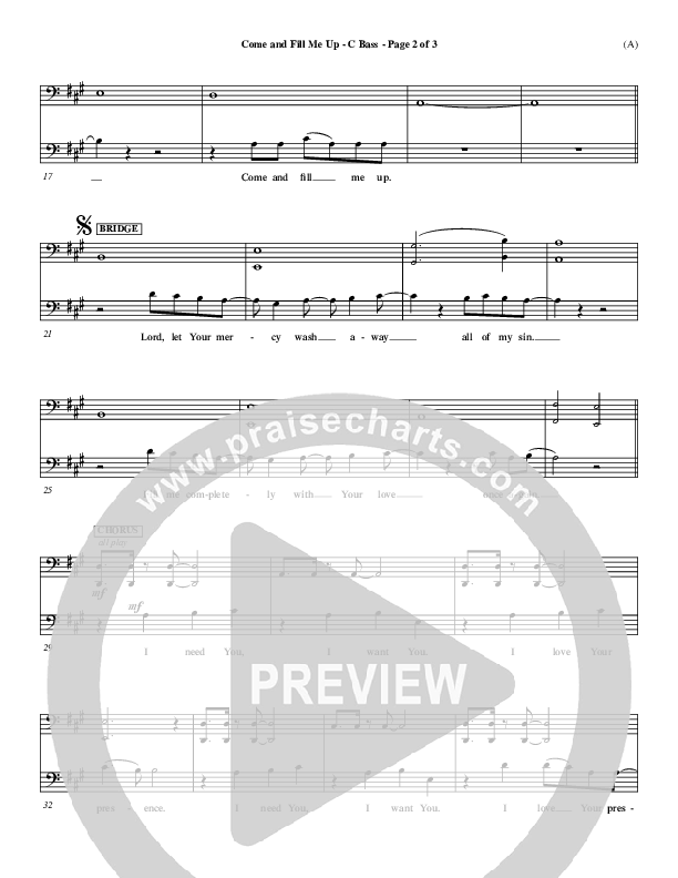 Come And Fill Me Up Contrabass (Brian Doerksen)