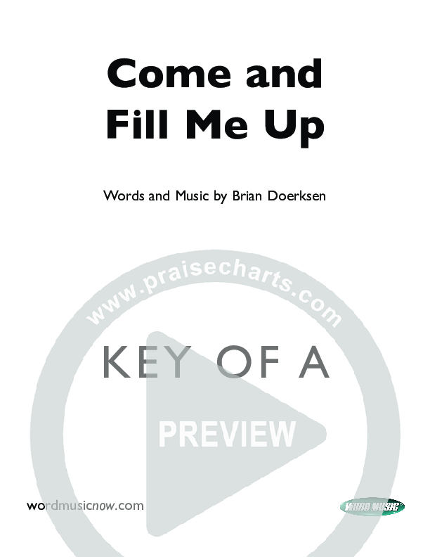 Come And Fill Me Up Cover Sheet (Brian Doerksen)