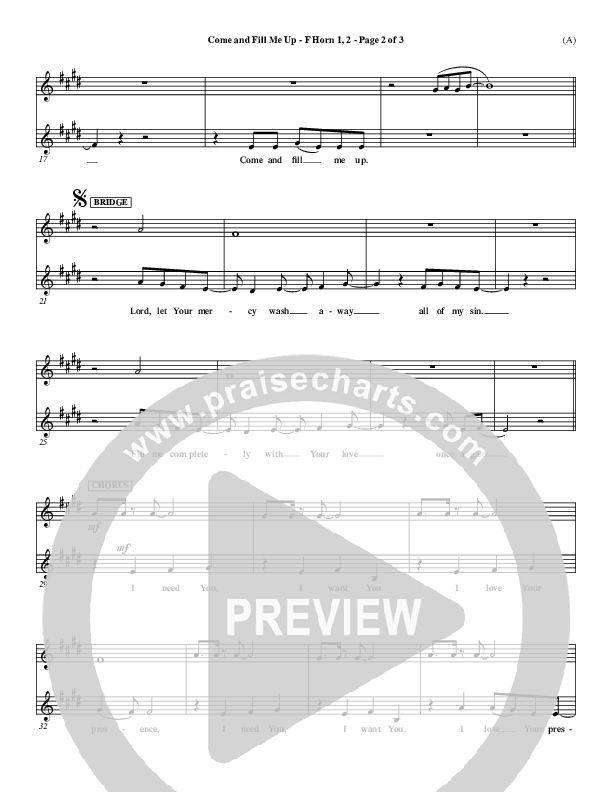 Come And Fill Me Up French Horn (Brian Doerksen)