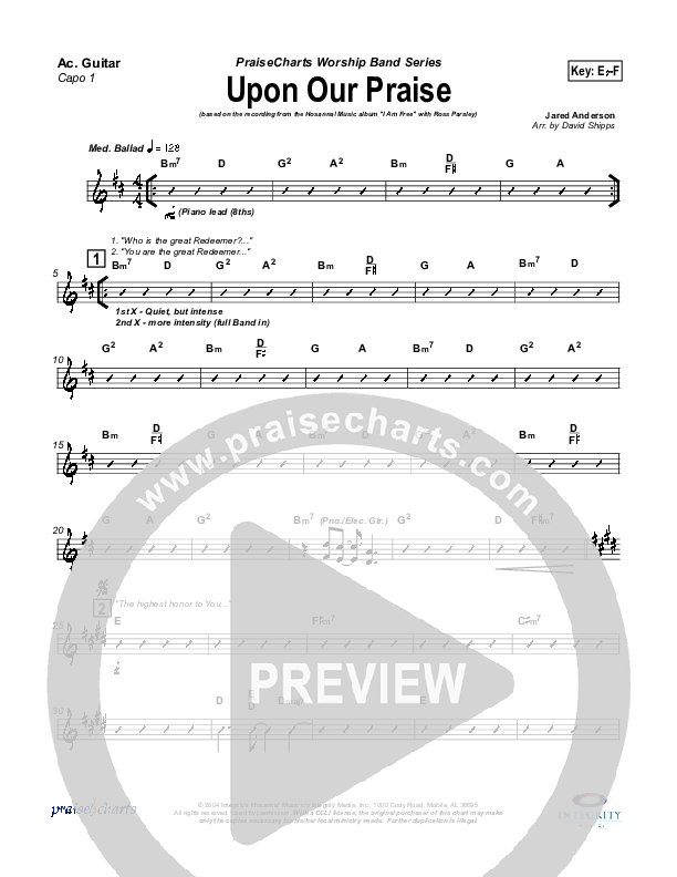 Upon Our Praise Rhythm Chart (New Life Worship)