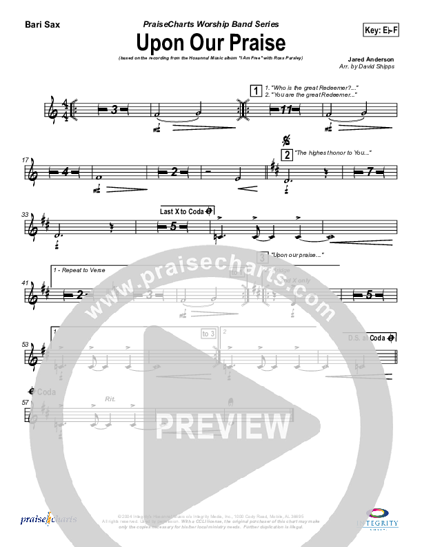 Upon Our Praise Bari Sax (New Life Worship)