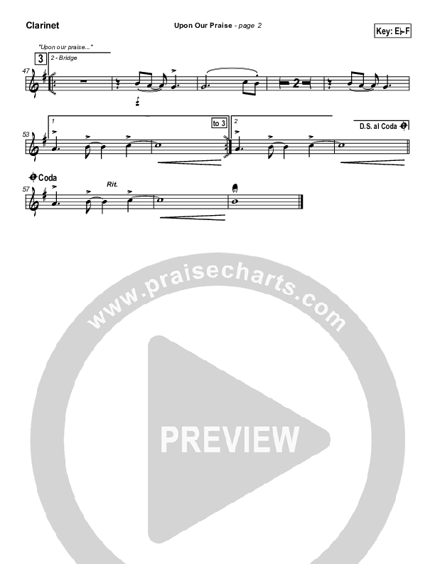 Upon Our Praise Clarinet (New Life Worship)