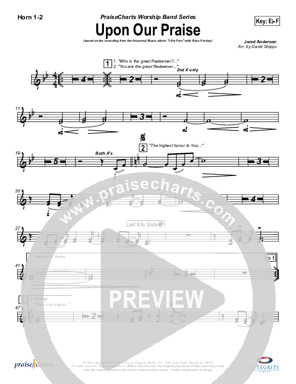 Upon Our Praise French Horn 1/2 (New Life Worship)