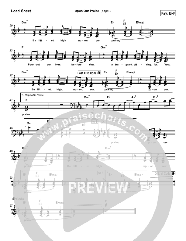 Upon Our Praise Lead Sheet (SAT) (New Life Worship)