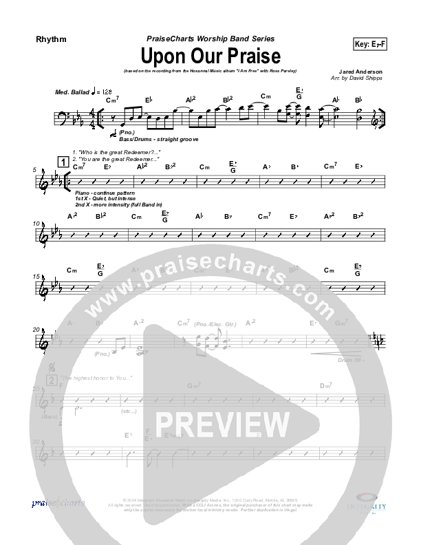 Upon Our Praise Rhythm Chart (New Life Worship)