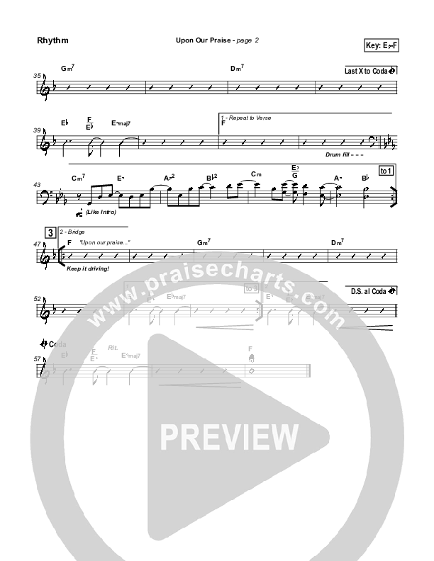 Upon Our Praise Rhythm Chart (New Life Worship)