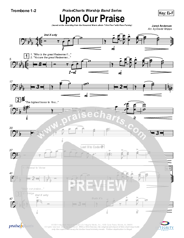 Upon Our Praise Trombone 1/2 (New Life Worship)