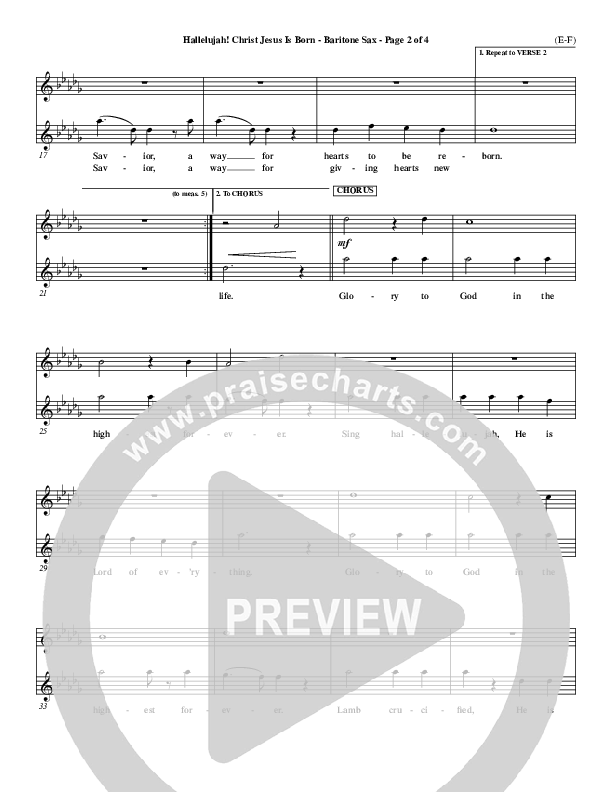 Hallelujah Christ Jesus Is Born Bari Sax (Dennis Jernigan)