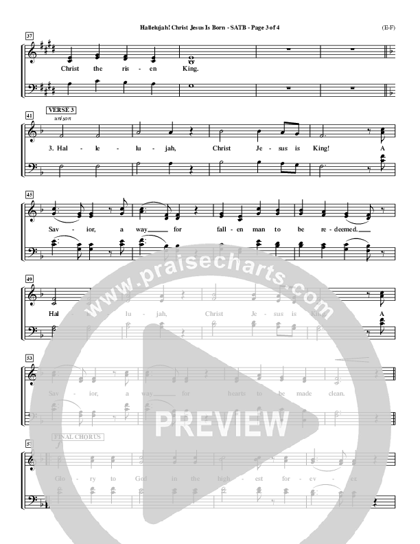 Hallelujah Christ Jesus Is Born Choir Vocals (SATB) (Dennis Jernigan)