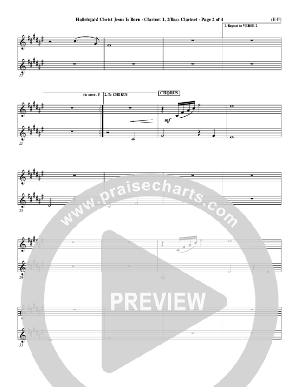 Hallelujah Christ Jesus Is Born Clarinet 1/2, Bass Clarinet (Dennis Jernigan)