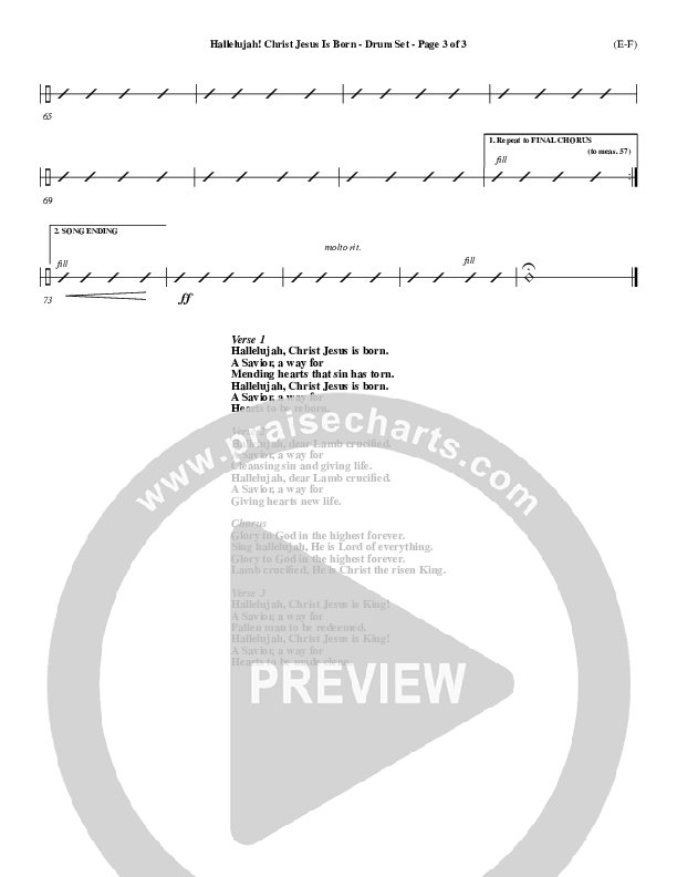 Hallelujah Christ Jesus Is Born Drum Set (Dennis Jernigan)