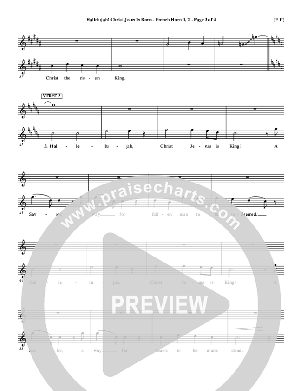 Hallelujah Christ Jesus Is Born French Horn 1/2 (Dennis Jernigan)