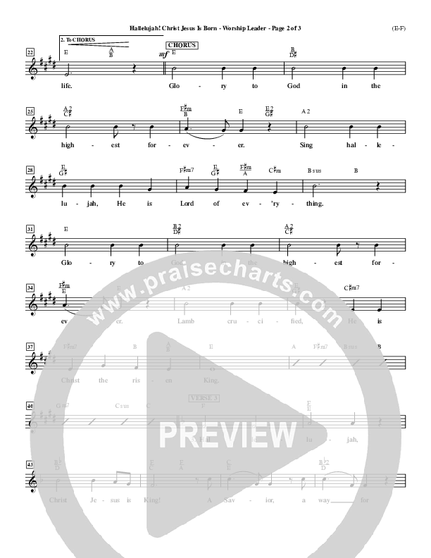 Hallelujah Christ Jesus Is Born Lead Sheet (Dennis Jernigan)