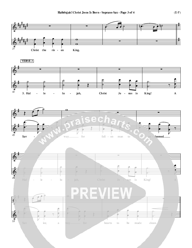 Hallelujah Christ Jesus Is Born Soprano Sax (Dennis Jernigan)