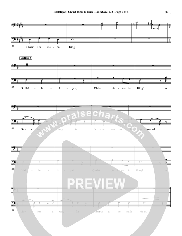 Hallelujah Christ Jesus Is Born Trombone 1/2 (Dennis Jernigan)