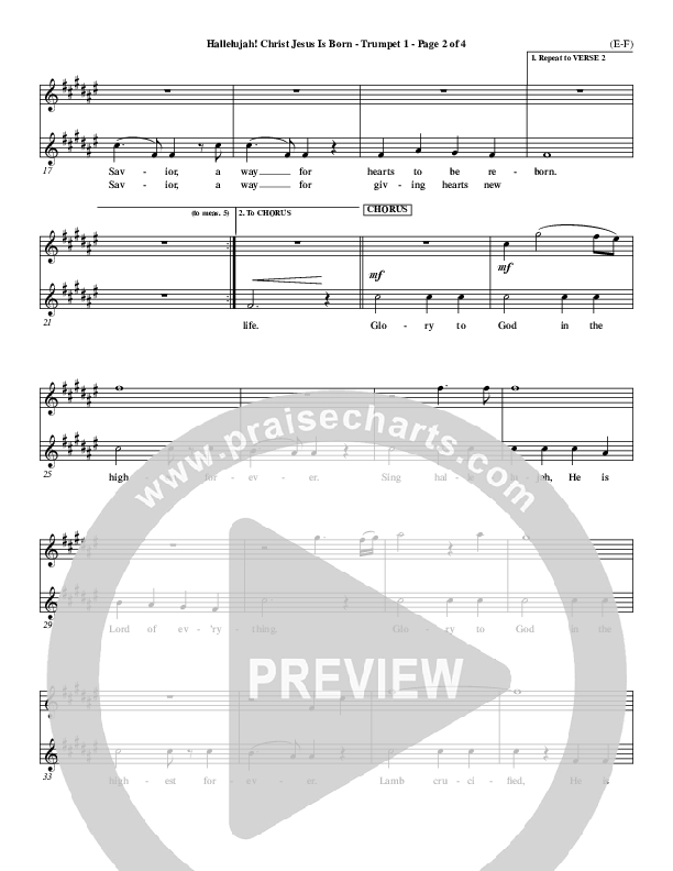 Hallelujah Christ Jesus Is Born Trumpet 1 (Dennis Jernigan)