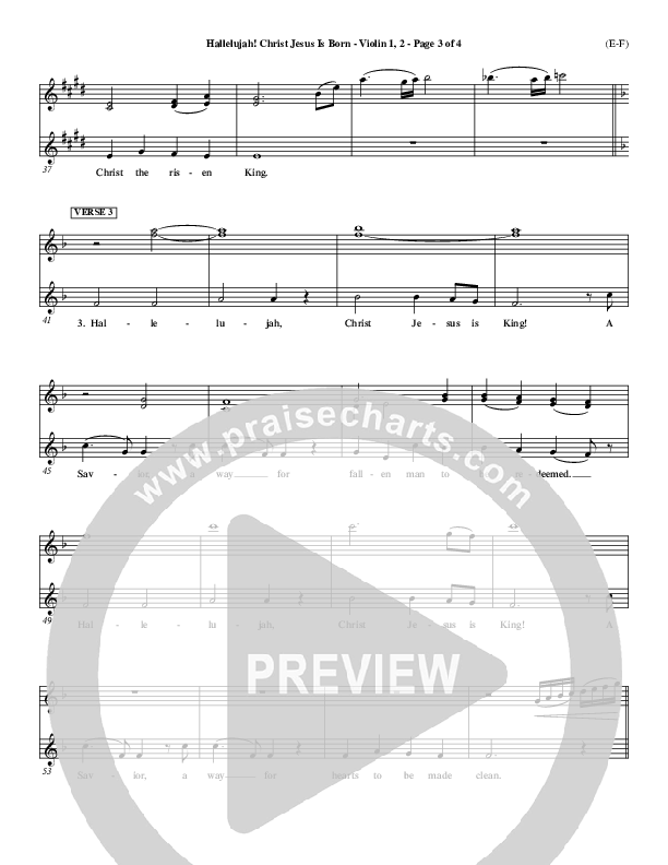 Hallelujah Christ Jesus Is Born Violin 1/2 (Dennis Jernigan)