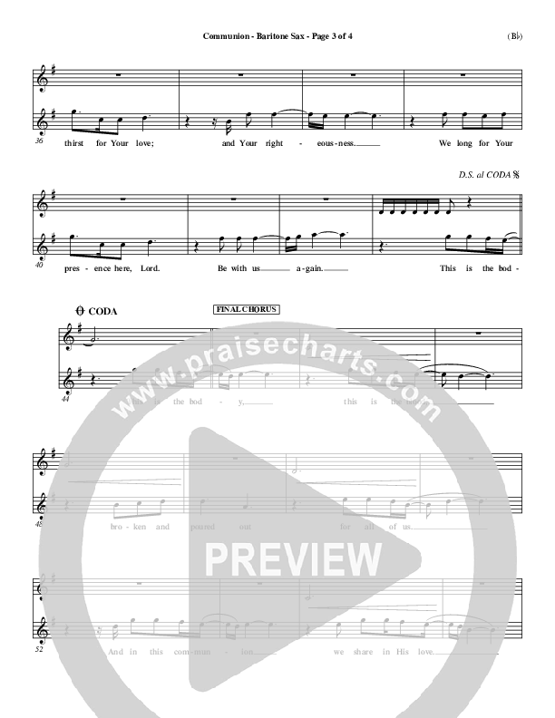 Communion Bari Sax (Third Day)