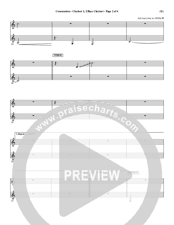 Communion Clarinet 1/2, Bass Clarinet (Third Day)