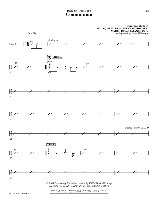 Communion Drum Set (Third Day)