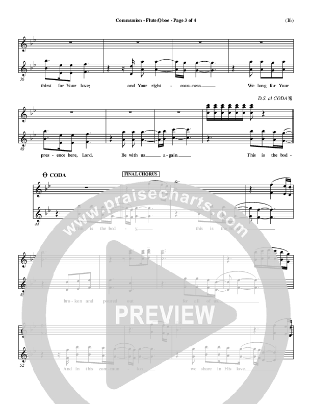 Communion Flute/Oboe (Third Day)