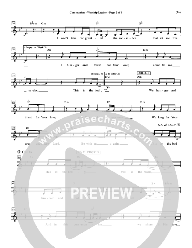 Communion Lead Sheet (Third Day)