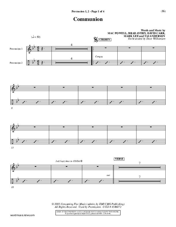 Communion Percussion 1/2 (Third Day)