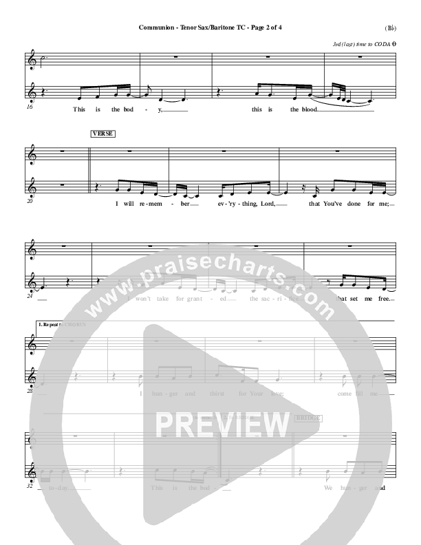 Communion Tenor Sax/Baritone T.C. (Third Day)