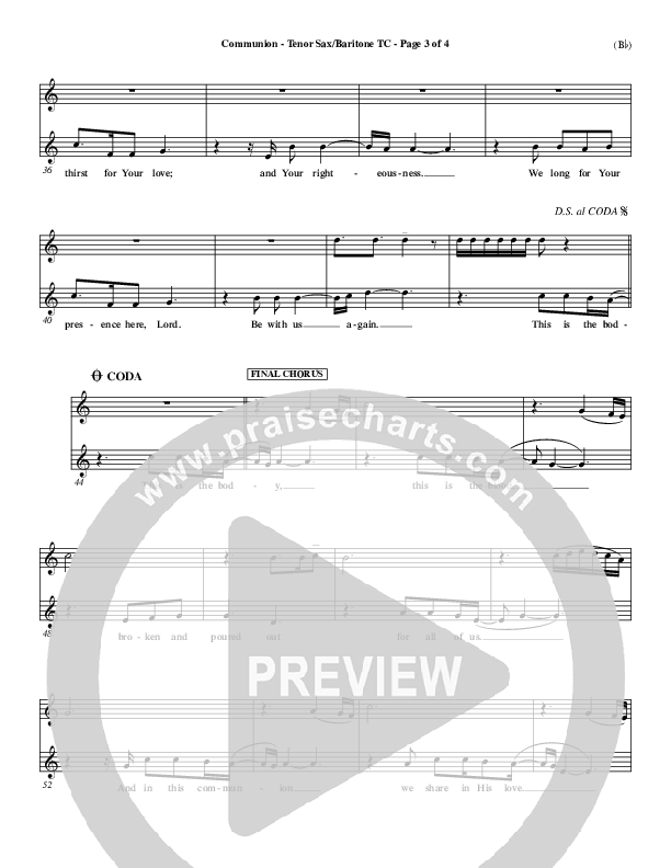 Communion Tenor Sax/Baritone T.C. (Third Day)