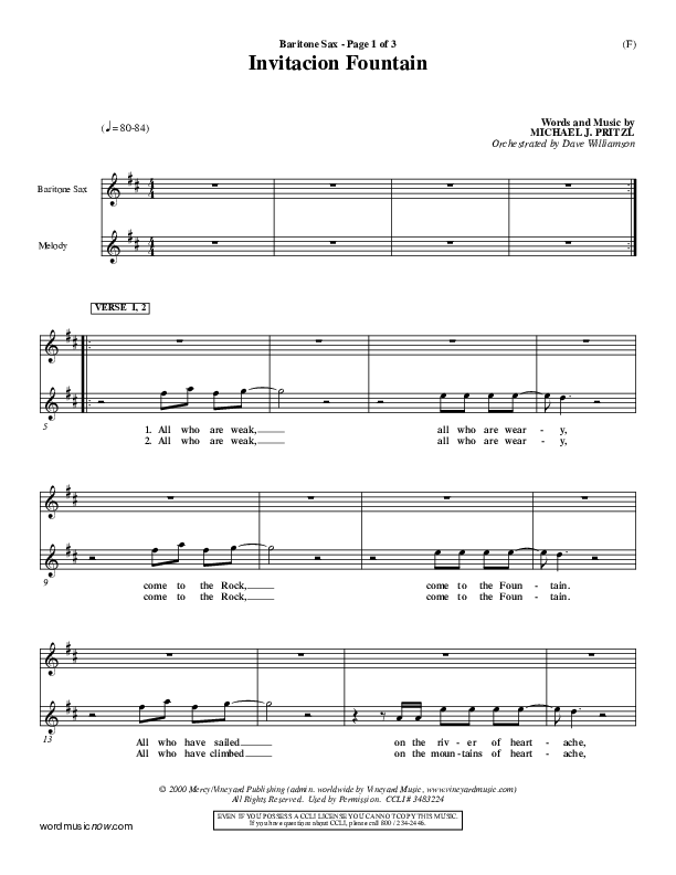 Invitacion Fountain Bari Sax ()