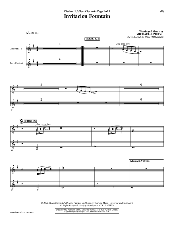 Invitacion Fountain Clarinet 1/2, Bass Clarinet ()